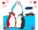 Desenho Familia pinguins pintado por  julia123