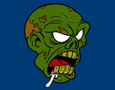 Desenho Cabeça de zombie pintado por tykt