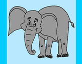 Desenho Elefante feliz pintado por metss