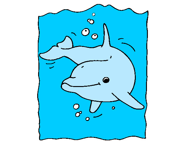 Desenho Golfinho pintado por Leal