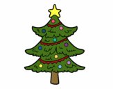 Desenho Árvore de Natal decorada pintado por bellabinas