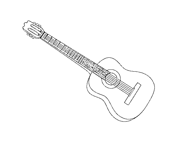 Desenho de A guitarra espanhola para Colorir