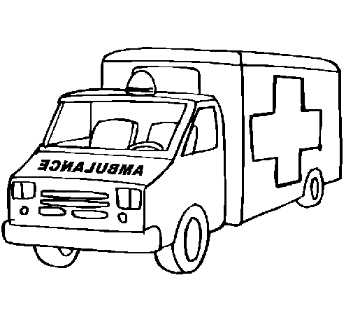 Desenho de Ambulância para Colorir