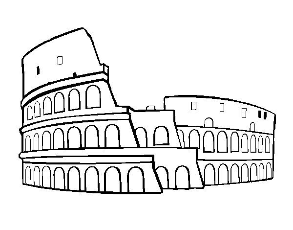 Desenho de Anfiteatro de Roma para Colorir
