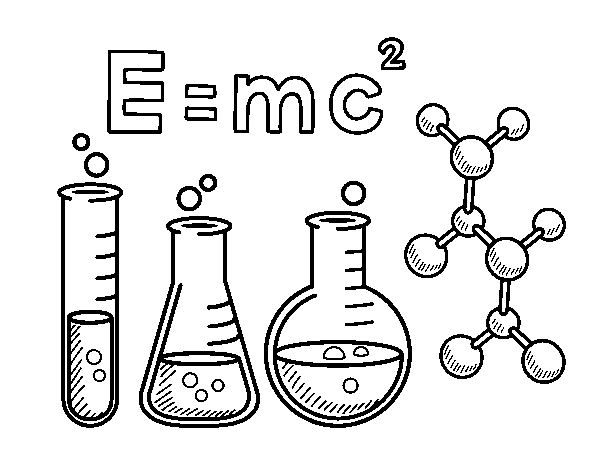Desenho de Aula de química para Colorir