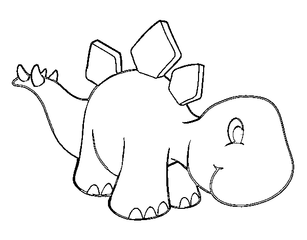 Desenho de Bebê Stegosaurus para Colorir