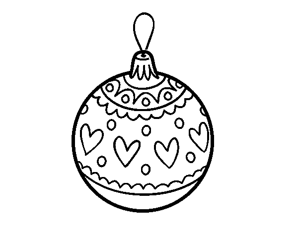 Desenho de Bola de natal carimbado para Colorir