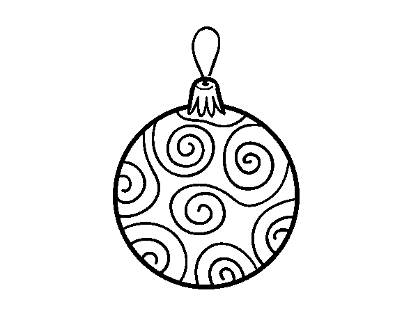 Desenho de Bola decorada da árvore de Natal para Colorir