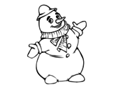 Desenho de Boneco de neve de sorriso para colorear