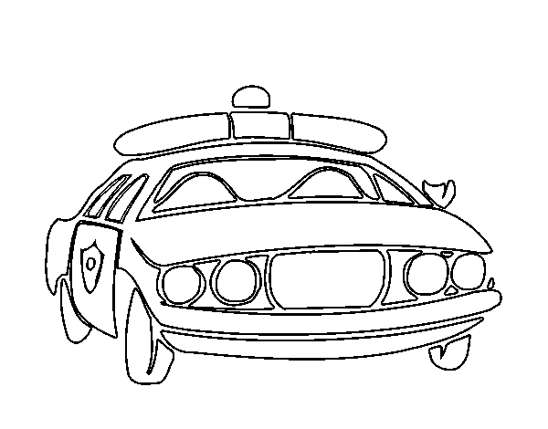 Desenho de Carro de polícia para Colorir
