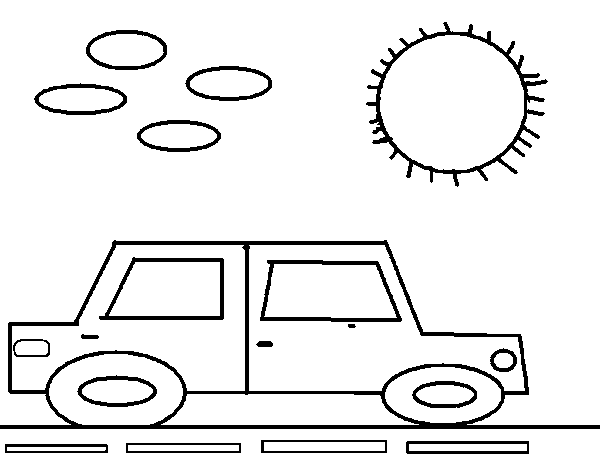 Desenho de Carro quadrado para Colorir