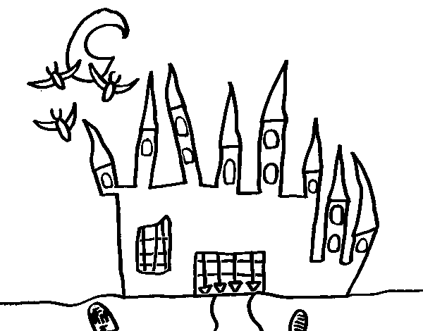 Desenho de Castelo do Terror para Colorir