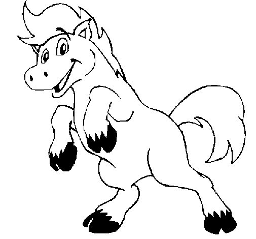 Desenho de Cavalo contente para Colorir