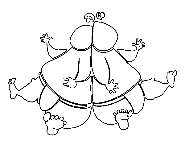Desenho de Combatentes de sumo para Colorir