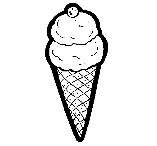 Desenho de Cone de gelado para Colorir