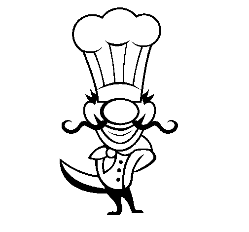 Desenho de Cozinheiro IV para Colorir