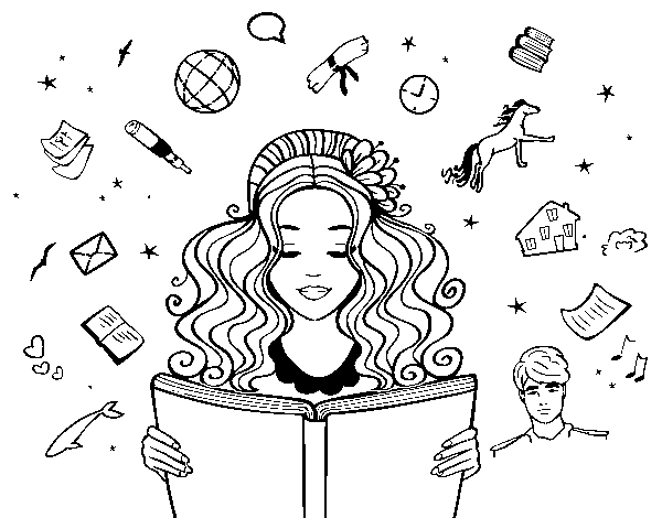 Desenho de Dia do Livro para Colorir