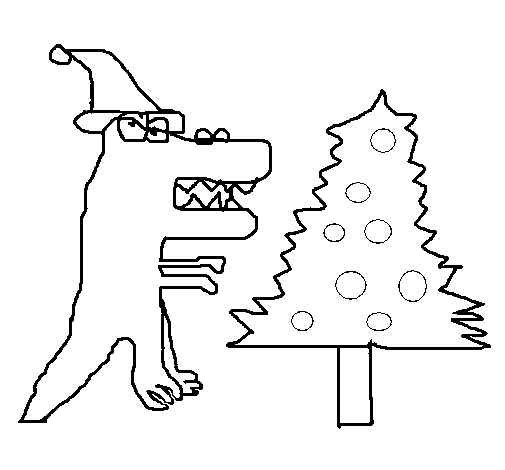 Desenho de Dinosaur Natal para Colorir