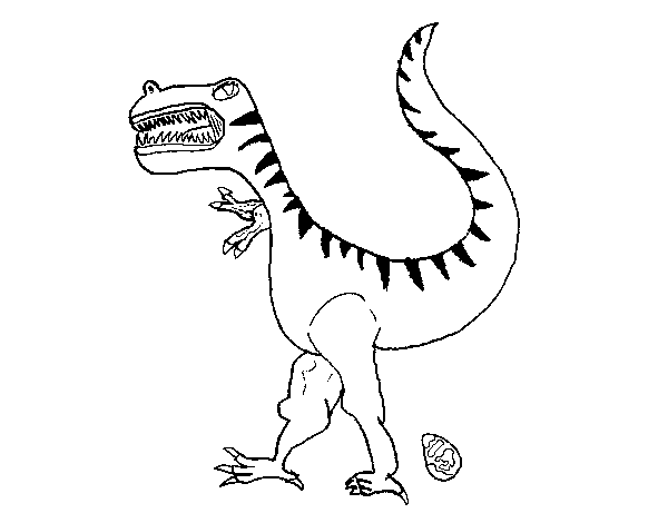 Desenho de Dinossauro com ovo para Colorir
