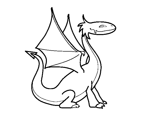 Desenho de Dragão mitológico para Colorir