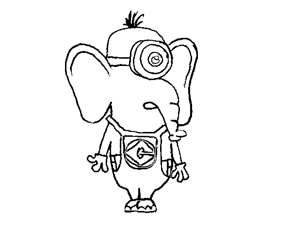 Desenho de Elefante Minion para Colorir