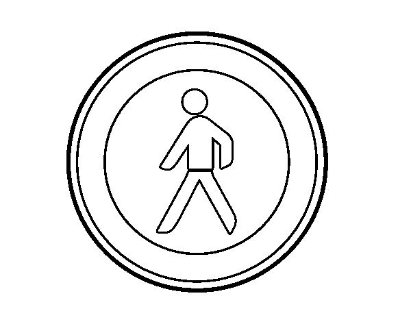 Desenho de Entrada proibida para pedestres para Colorir