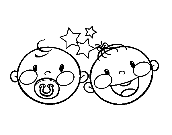 Desenho de Gêmeos 2 para Colorir