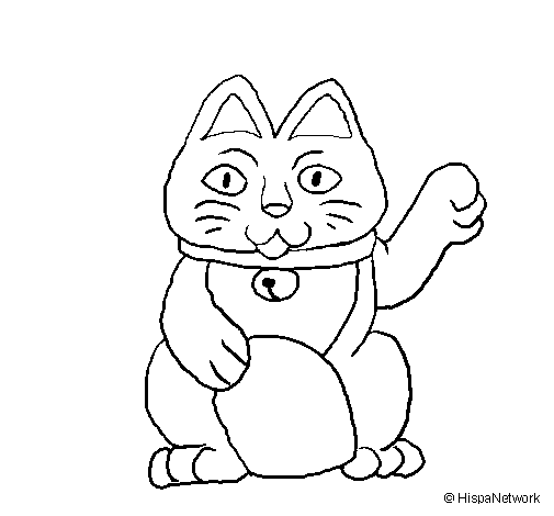 Desenho de Gato da fortuna para Colorir