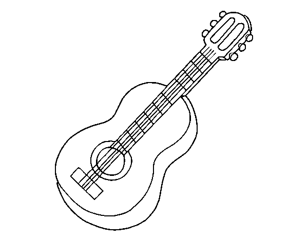 Desenho de Guitarra clássica para Colorir