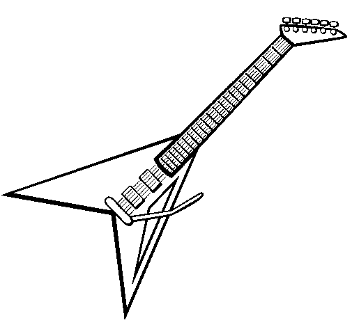 Desenho de Guitarra elétrica II para Colorir