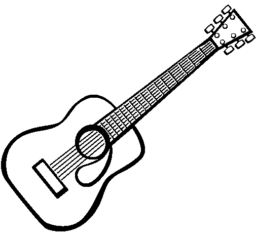 Desenho de Guitarra espanhola II para Colorir