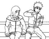 Desenho de Hinata e Naruto para colorear