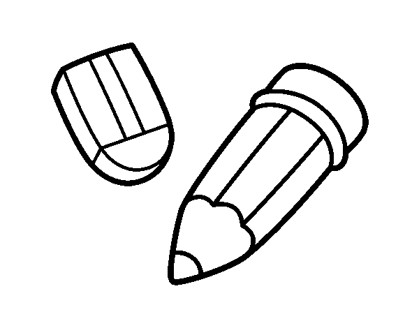 Desenho de Lápis e borracha para Colorir