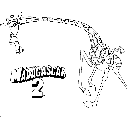 Desenho de Madagascar 2 Melman 2 para Colorir