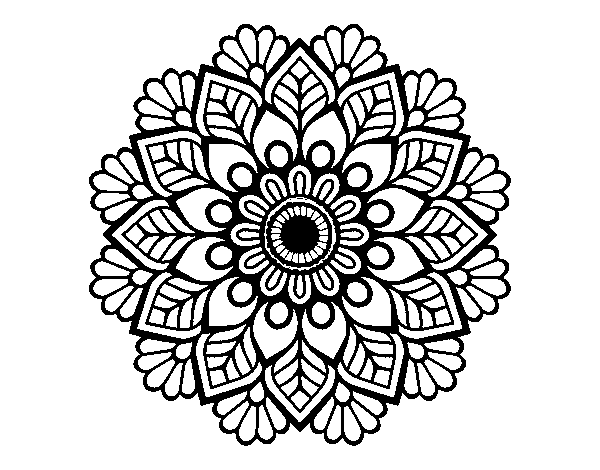 Desenho de Mandala da primavera para Colorir