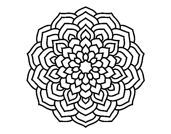 Desenho de Mandala pétalas de flores para Colorir