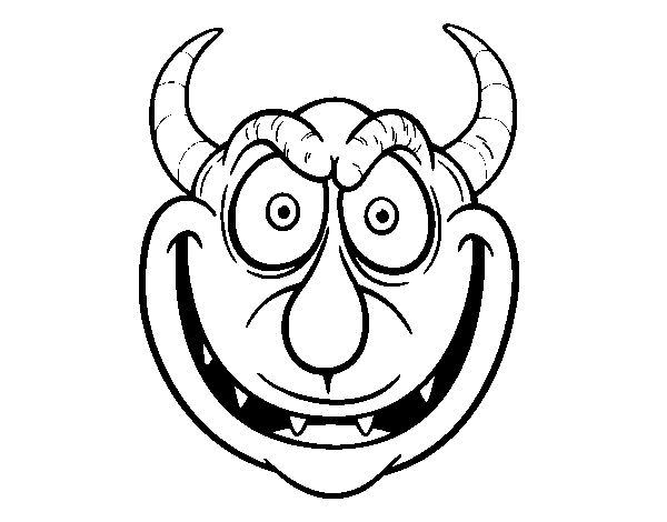 Desenho de Máscara demoníaca para Colorir