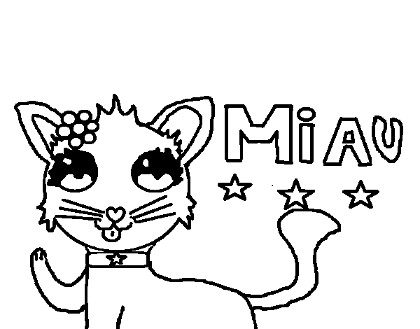 Desenho de Miau para Colorir
