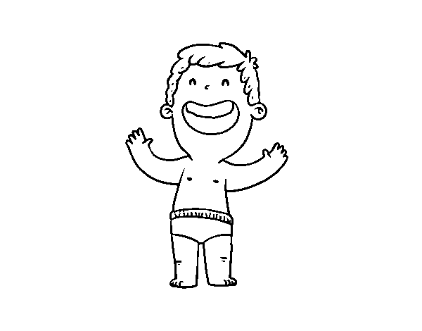 Desenho de O criança feliz para Colorir