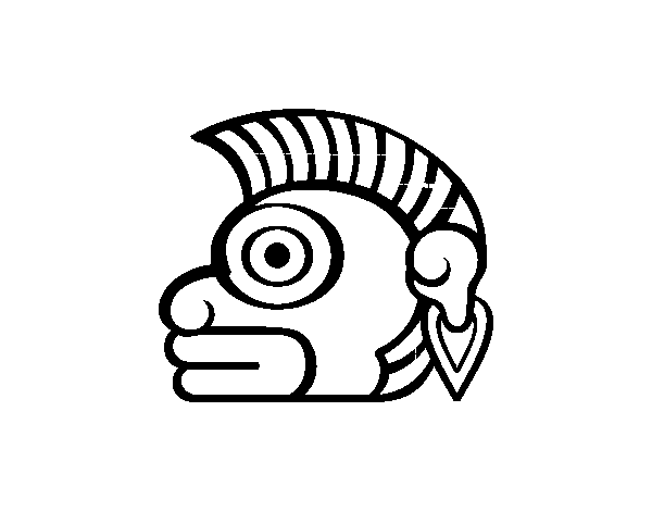 Desenho de Os dias astecas: macaco Ozomatli para Colorir