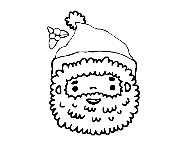Desenho de Papai Noel rosto para Colorir