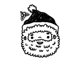 Desenho de Papai Noel rosto para colorear