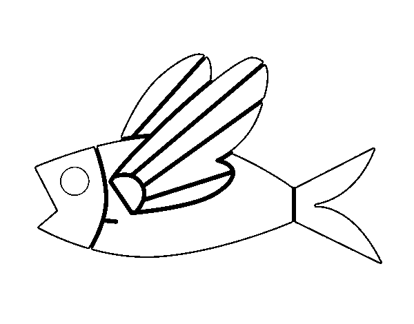 Desenho de Peixe voador para Colorir
