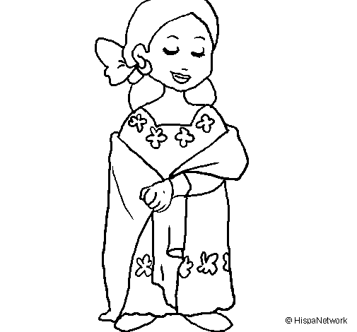 Desenho de Senhora maia
 para Colorir
