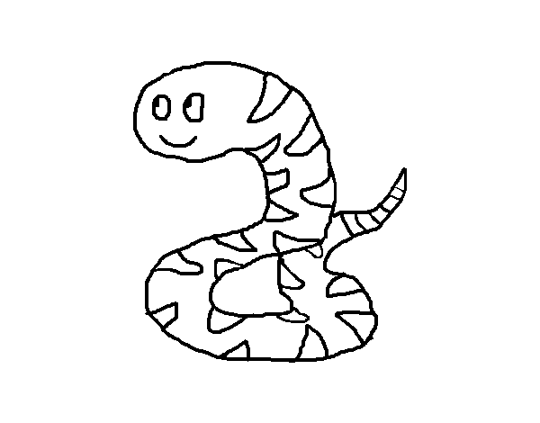 Desenho de Serpente feliz para Colorir
