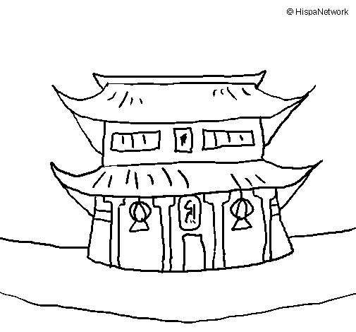 Desenho de Templo japonês para Colorir