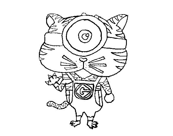 Desenho de Tigre Minion para Colorir