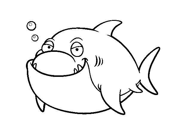 Desenho de Tubarão-branco para Colorir
