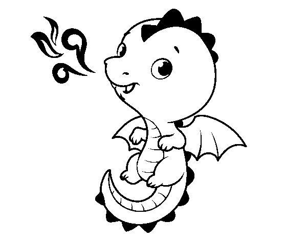 Desenho de Um dragão bebê para Colorir
