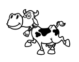 Desenho de Vaca leiteira 1 para colorear
